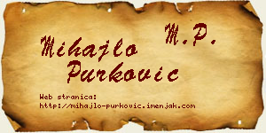 Mihajlo Purković vizit kartica